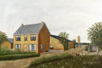 Schilderij met een boerderij uit Heinis erop.
